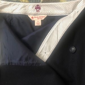 Brooks Brothers Red Fleece Navy Wool Wrap Skirt